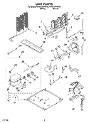 UNIT Diagram and Parts List for KTRS19KKWH01  KitchenAid Refrigerator
