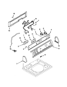 Control Panel Diagram and Parts List for 11021082001  Kenmore Washer