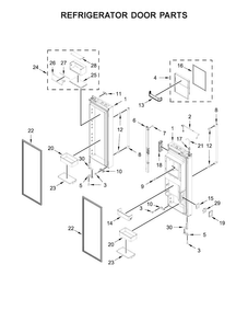Refrigerator Door Parts Diagram and Parts List for KRFC704FPS00  KitchenAid Refrigerator