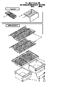 Shelf Diagram and Parts List for RT14WKXFN00  Roper Refrigerator