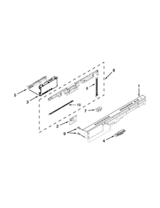 Control Panel And Latch Parts Diagram and Parts List for 7WDT950SAYM3  Whirlpool Dishwasher