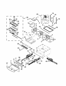Shelf Parts Diagram and Parts List for 59672382410  Kenmore Refrigerator