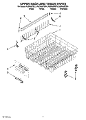 UPPER RACK AND TRACK PARTS Diagram and Parts List for KUDK03ITBT1  KitchenAid Dishwasher