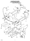 MANIFOLD Diagram and Parts List for SF380LEKQ0  Whirlpool Range