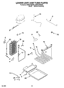 LOWER UNIT AND TUBE PARTS Diagram and Parts List for KSSO42QMB02  KitchenAid Refrigerator