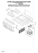 UPPER AND LOWER DISHRACK PARTS Diagram and Parts List for KUDD03DTPA10  KitchenAid Dishwasher