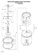 AGITATOR, BASKET AND TUB Diagram and Parts List for LSR6335LQ0  Whirlpool Washer