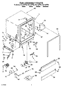 TUB ASSEMBLY PARTS Diagram and Parts List for DUL140PPQ2  Whirlpool Dishwasher