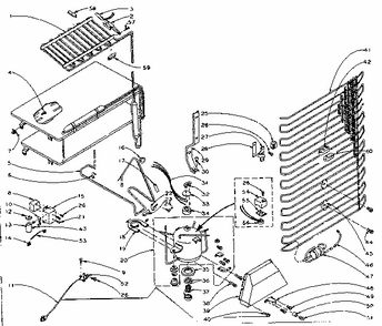 Refrigerator Unit Parts Diagram and Parts List for 106L15DL1-F  Kenmore Refrigerator