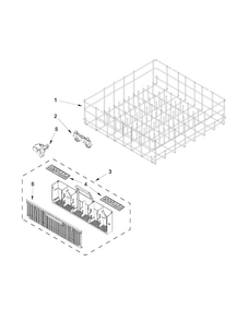 Lower Rack Parts Diagram and Parts List for WDF510PAYBA  Whirlpool Dishwasher