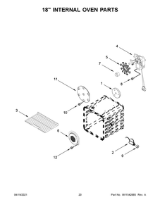18 Inch Internal Oven Parts Diagram and Parts List for KFGC558JMH02  Whirlpool Range