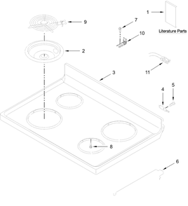 Cooktop Parts Diagram and Parts List for VREW3150RB0  Whirlpool Range