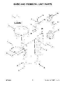 Base And Pedestal Unit Parts Diagram and Parts List for 9KSM5580XWH0  KitchenAid Mixer