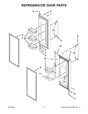 04 - REFRIGERATOR DOOR PARTS Diagram and Parts List for WRF560SFHB00  Whirlpool Refrigerator