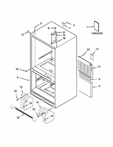 Cabinet Parts Diagram and Parts List for IX3HHEXDSM00  Whirlpool Refrigerator