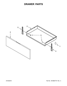 Drawer Parts Diagram and Parts List for IGS505DS1  Whirlpool Range
