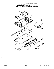 Main Top Diagram and Parts List for 1653*2A  Roper Range