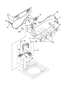 Controls And Water Inlet Parts Diagram and Parts List for 11021182011  Kenmore Washer