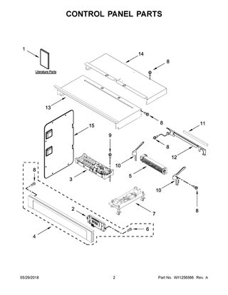 Control Panel Parts Diagram and Parts List for WOC95EC0AB05  Whirlpool Microwave Oven Combo