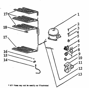 Compressor Asy Diagram and Parts List for UCF180H  Whirlpool Freezer