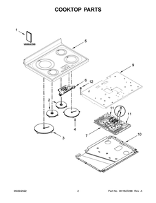 Cooktop Parts Diagram and Parts List for KFID500ESS05  KitchenAid Range