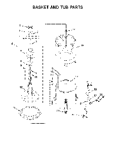 Basket and tub parts Diagram and Parts List for 11020232711  Kenmore Washer