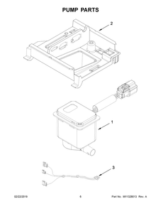 Pump Parts Diagram and Parts List for KUID308HPS00  Whirlpool Ice Maker