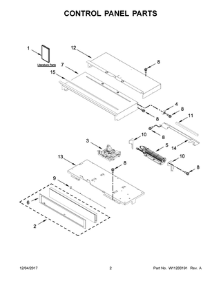 Control Panel Parts Diagram and Parts List for WOS51EC0HB00  Whirlpool Wall Oven