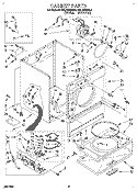 CABINET Diagram and Parts List for RGL4636BW0  Roper Dryer