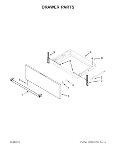 Drawer Parts Diagram and Parts List for KSEG700EBS0  KitchenAid Range
