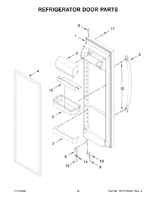 07 - Refrigerator Door Parts Diagram and Parts List for WRS321SDHZ13  Whirlpool Refrigerator