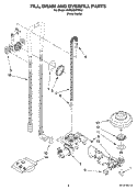 FILL, DRAIN AND OVERFILL PARTS Diagram and Parts List for KUDU03FTPA2  KitchenAid Dishwasher