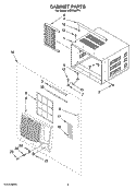 CABINET PARTS Diagram and Parts List for ACE184PT1  Whirlpool Air Conditioner