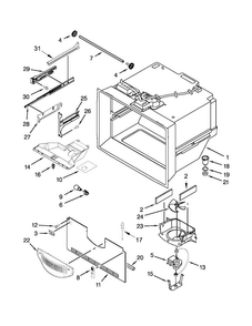 Freezer Liner Parts Diagram and Parts List for WRF532SNBB00  Whirlpool Refrigerator