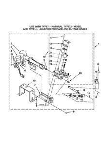 W10135231 Burner Assembly Parts Diagram and Parts List for WGD9051YW3  Whirlpool Dryer