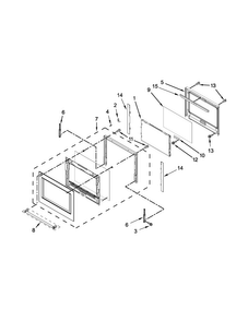 Upper Oven Door Parts Diagram and Parts List for KODE507ESS00  KitchenAid Wall Oven