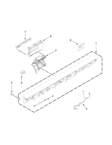 Control Panel And Latch Parts Diagram and Parts List for KDTM404EWH0  KitchenAid Dishwasher