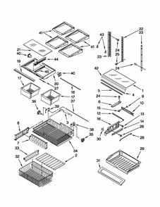 Shelf Parts Diagram and Parts List for 59679323012  Kenmore Refrigerator