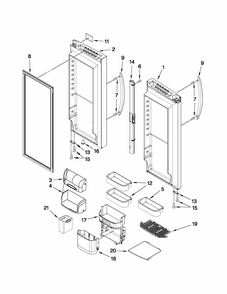 Refrigerator Door Parts Diagram and Parts List for 59679529015  Kenmore Refrigerator
