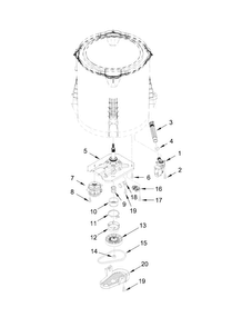 Gearcase, Motor And Pump Parts Diagram and Parts List for WTW4850BW2  Whirlpool Washer