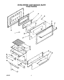 OVEN DOOR AND BROILER Diagram and Parts List for SF330PEWW0  Whirlpool Range