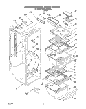 REFRIGERATOR LINER Diagram and Parts List for 3XARG496WP00  Whirlpool Refrigerator