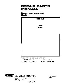 Front Cover Diagram and Parts List for 1093B1A  Roper Wall Oven