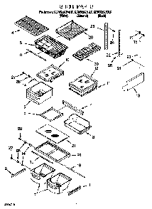 Shelf Diagram and Parts List for KBRS22KFBL00  KitchenAid Refrigerator