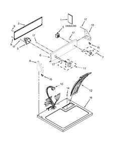 Top And Console Parts Diagram and Parts List for 1106192311  Kenmore Dryer