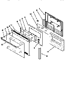Upper Oven Door Diagram and Parts List for KEBI271BWH3  KitchenAid Wall Oven