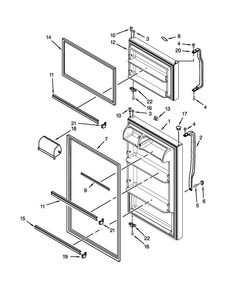 Door Parts Diagram and Parts List for W8TXEWFYQ03  Whirlpool Refrigerator