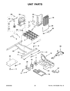 Unit Parts 1 Diagram and Parts List for WRS315SDHM08  Whirlpool Refrigerator
