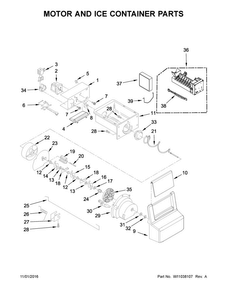 Motor And Ice Container Parts Diagram and Parts List for WRS331FDDB02  Whirlpool Refrigerator