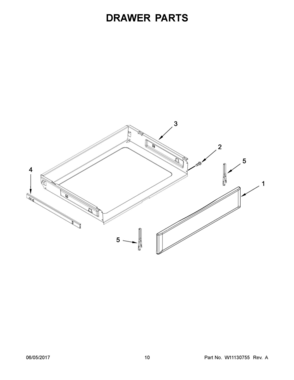 06 - DRAWER PARTS Diagram and Parts List for MER8800FZ1  Whirlpool Range